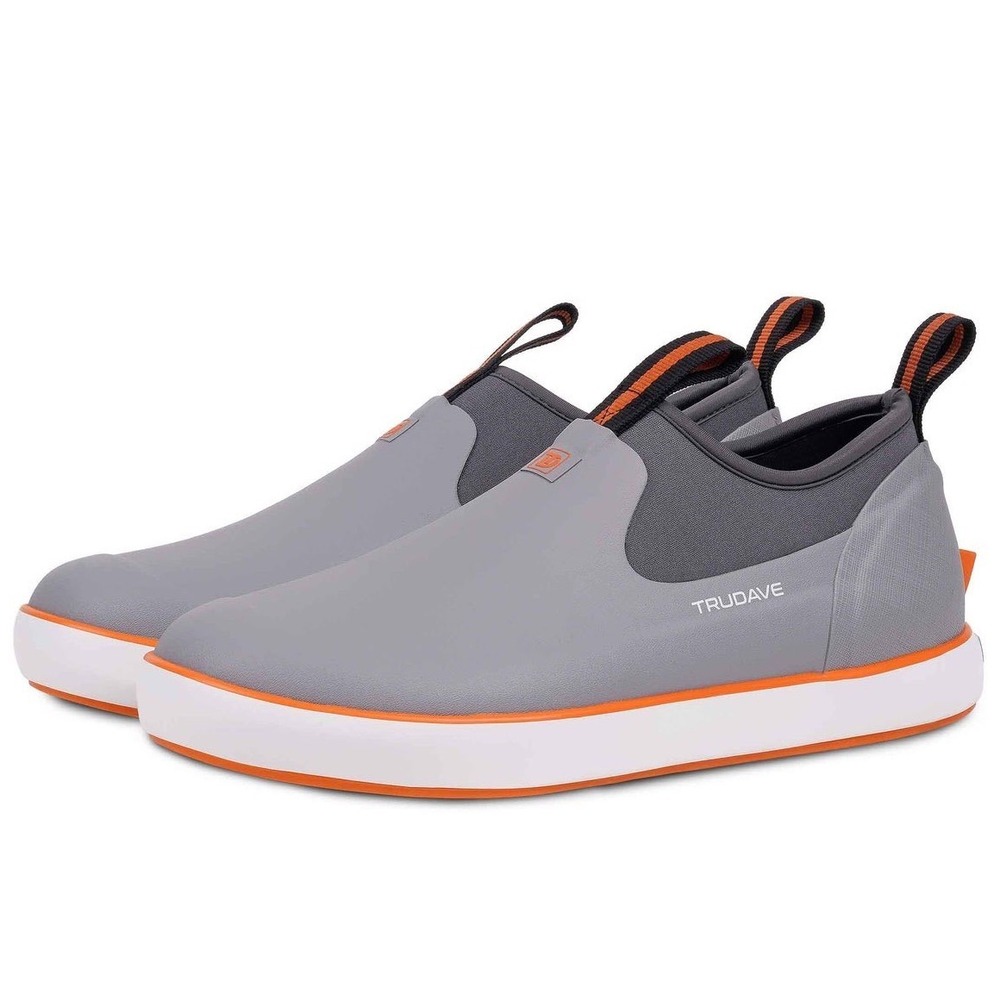 Trudave Mens NeopreneTrek Waterproof Fishing Ankle Deck Boots Grey Orange Sz 12